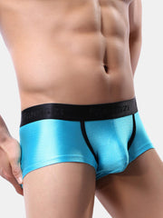 Mens Soft Comfy Ice Silk U Convex Boxer Briefs