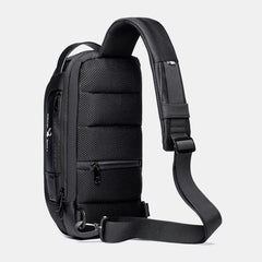 Men Oxford Password USB Charging Anti-theft Multi-Layers Waterproof Crossbody Bag Chest Bag Sling