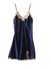 Elegant Women's Satin Lace Backless Mini Dress - Sexy Solid Color Party Wear