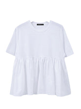 Solid Ruched Round Neck Short Sleeve Casual T-Shirt