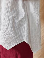 Women Floral Embroidery O-neck Irregular Hem Casual Loose T-shirts