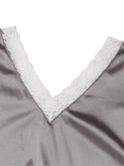 Women's Lace Spliced Short Sleeve Casual Nightgown