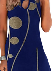 Women's Sleeveless Geometric Print Crew Neck Daily Dress