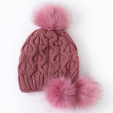 Womens Winter Warm Crochet Knitted Wool Beanie Hat Pompom Ball Ski Cap