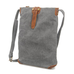 Retro Canvas Genuine Leather Messenger Bags Casual Shoulder Bags Crossbody Bags