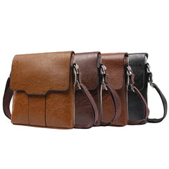Men's PU Leather Crossbody Shoulder Bag - Casual & Stylish