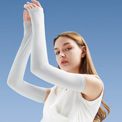 Women's Ice Silk Outdoor Driving Riding Anti-UV Long Shade Breathable Armguard Ice Silk Sleeve