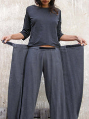Women Pasteable Loose Pants Irregular Casual Gong Fu Trousers