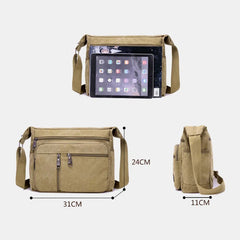 Men's Large Canvas Shoulder Crossbody Bag for Travel