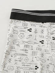Multipacks Mens Graffiti Print U Convex Boxer Briefs Cotton Breathable Underwear
