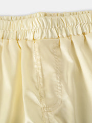 Mens Solid Color Soft Silk Breathable Loose Lightweight Home Elastic Mid Waist Boxers