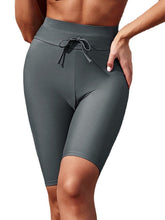 Women's High Waist Swim Shorts Cover Up - Elastic, Sporty, Vacation-Ready Beachwear