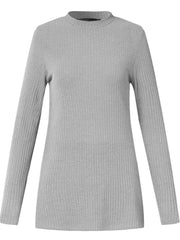 Women Solid Elastic Waist O-Neck Full Sleeve Skinny Ankle Length Blouse Pants Two-Piece Sets