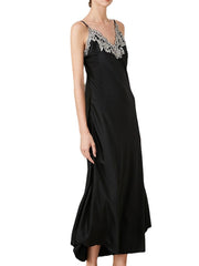 Women's Lace Patchwork ColorBlock Maxi Sheath Dress - Sexy Party Slip Dress