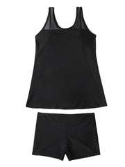 Women's Swimwear Tankini 2 Piece Normal Swimsuit Open Back Printing Floral Pure Color Black Blue Royal Blue Navy Blue Vest Scoop Neck Bathing Suits Sports Vacation Fashion / Modern / New