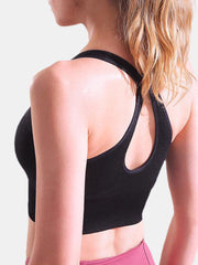 Zip Front Sports Bra Wireless Shockproof Full Coverage For Yoga Gym