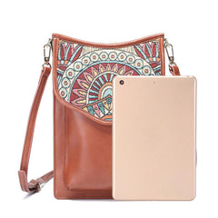 Bohemian Style Retro Canvas Floral Printing Women Phone Bag Shoulder Crossbody