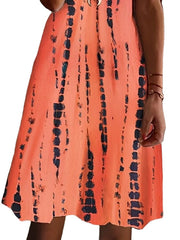 Women's Sleeveless Print V Neck Basic Daily Vacation Strap Dress