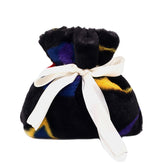 Women Plush Tie-dye Patchwork Pearl Bowknot Chain Shoulder Bag Crossbody