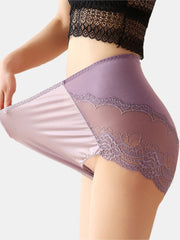 Plus Size High Waist Cotton Lace Panty - Smooth, Comfy, Breathable