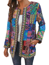 Ethnic Style Vintage Floral Printed Long Sleeve Coats For Women