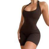 Sexy Breathable Ladies' Solid Knit Fitness Overalls