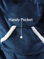 Women Flannel Oversized Blanket Hoodies Thicken Warm Sleepwear Robes With Pocket