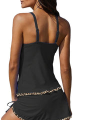 Women's Swimwear Swim Dress Normal Swimsuit Ruched Printing Graphic Leopard Black Blue Orange Brown Green Bathing Suits Sports Summer