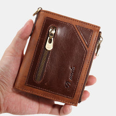 Men Bifold RFID Anti-theft Genuine Leather Wallets Short Large Capacity Multi-card Slot Card Holder Coin Purse Money Clip