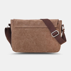 Men Canvas Large Capacity Crossbody Bags Multi-pocket Anti-theft Horizontal Shoulder Bag