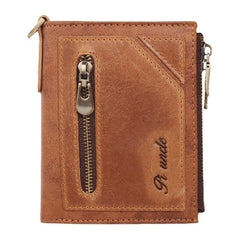 Men Bifold RFID Anti-theft Genuine Leather Wallets Short Large Capacity Multi-card Slot Card Holder Coin Purse Money Clip