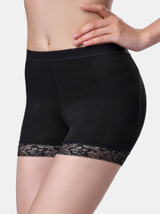 Plus Size Lace Trim Lift Hips Panties with Removable Pads