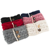 Women Winter Earmuffs Ponytail Knit Beanie Caps Outdoor Messy High Bun Hat