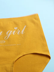 1Pcs Women Letter Print Antibacterial High Waist Cotton Panties