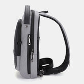 Men's Waterproof Oxford Crossbody Bag with USB Charging, Large Capacity, Concealed Side Water Cup Holder