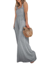 Women Solid Color Sleeveless Wide Shoulder Straps Wide Leg Jumpsuits