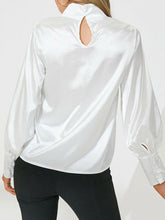Long Sleeve Stand Collar Casual Leisure Solid Blouse For Women