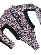 Women's Swimwear Rash Guard Diving Normal Swimsuit Tummy Control Open Back Leopard Black V Wire Bathing Suits New Casual Vacation / Sexy / Padded Bras