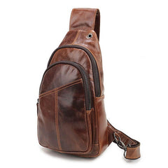 Men Vintage Genuine Leather Retro Crossbody Bag Chest
