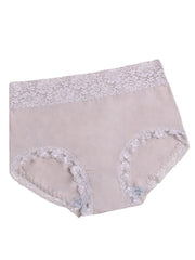 Plus Size Cotton High Waist Lace Trim Soft Breathable Women's Panty