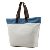 Women Canvas Hit Color Tote Bag Casual Handbag Shoulder