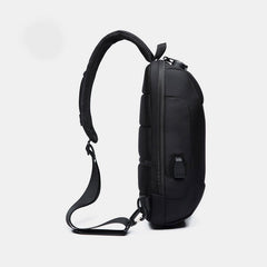 Men Anti-theft USB Charging Multi-Layers Waterproof Crossbody Bag Chest Sling