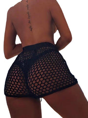Women's Swimwear Cover Up Swim Shorts Monokini Normal Swimsuit High Waist Short Knit Crochet Hole Bathing Suits Sexy Vacation Neutral