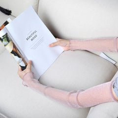 Women Summer Thin Lace Mesh Sunshade Anti-UV Sport Gloves Sun Protection Ice Silk Arm Sleeves