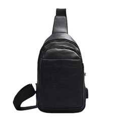 Men's PU Leather Multi-pocket Crossbody Sling Bag