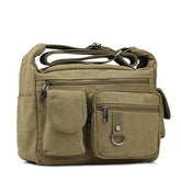 Men's Large Canvas Messenger Bag - Casual Travel Crossbody