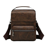 Men's PU Leather Anti-theft Multi-pocket Crossbody Messenger Bag