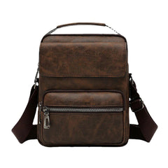 Men's PU Leather Anti-theft Multi-pocket Crossbody Messenger Bag