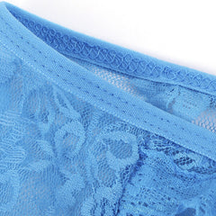 Plus Size Sexy Crotchless Lace Ruffle Back Low Waist Panties for Women