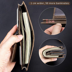 Men Genuine Leather Multi-card Slot RFID Anti-theft Thin Card Holder Money Clip Wallet Driver's License